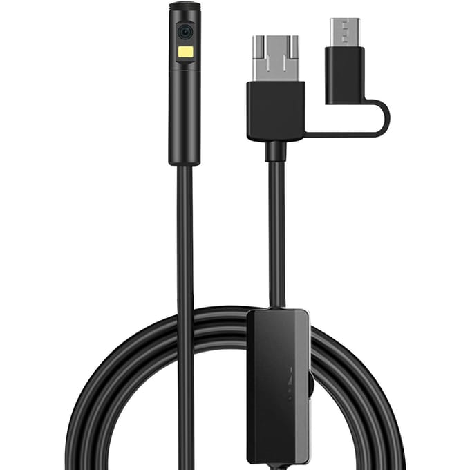 Industriële Endoscoop Borescope Inspectie Camera 3-in-1 Interface Vervanging voor Type-C/ Android/ 2m hw 5.5mm gray