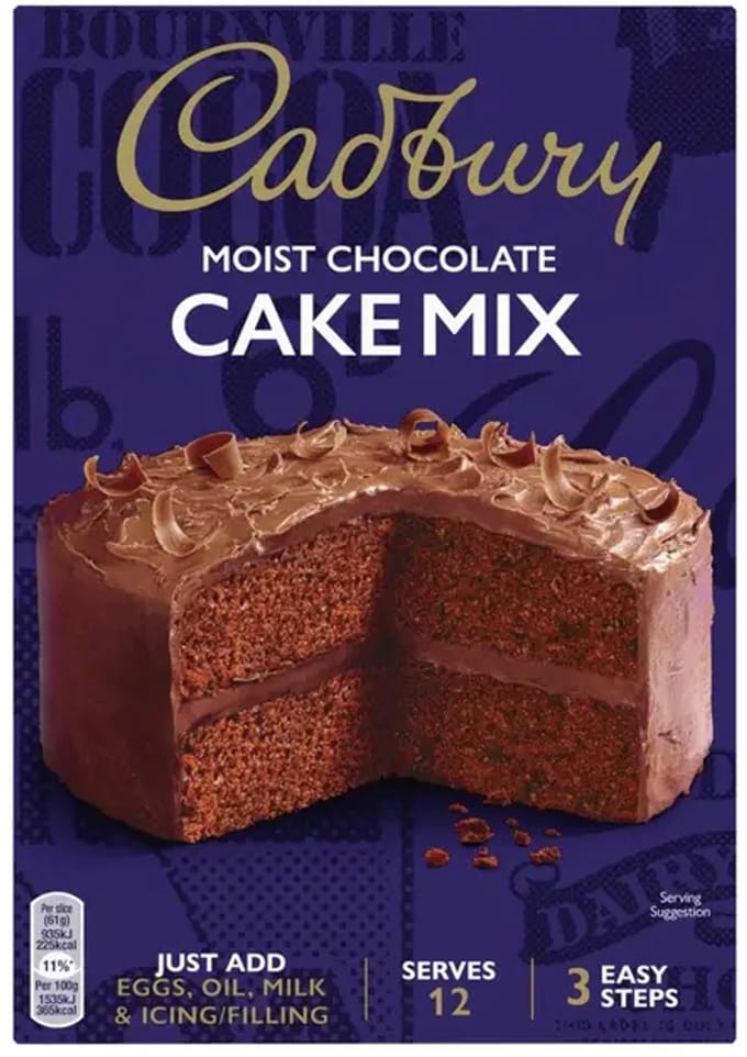 Cadbury Chocolate Cake Mix 400g – Moist Cake Mix – Chocolade Bakmix voor Smeuïge Cake