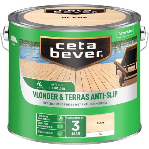 Cetabever Buitenbeits Vlonder-terrasbeits Antislip - Blank - Mat - 2,5l