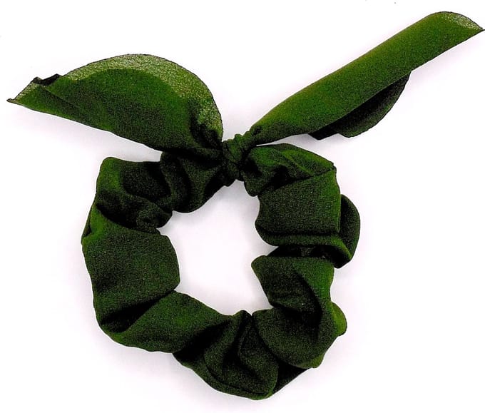 Scrunchie met strik donkergroen