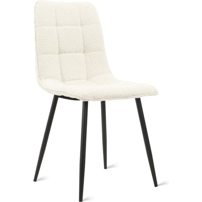 Multifurn Eetkamerstoel - Boucléstof & Foam - Ivoor - 55x45x89cm