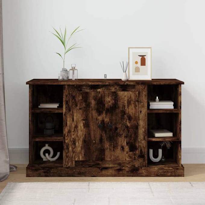vidaXL - Dressoir - 100x35,5x60 - cm - bewerkt - hout - gerookt - eikenkleurig