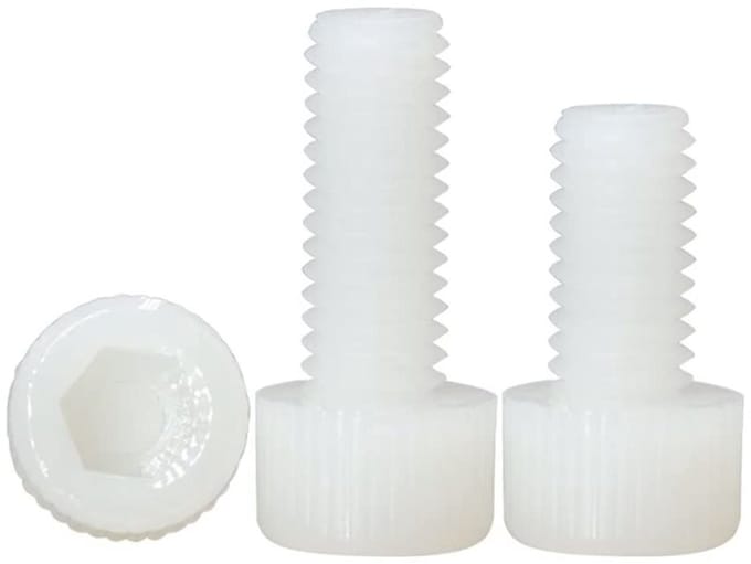 Nylon M6x12mm Schroeven voor Machines - Witte Plastic Schroeven - 40 Stuks voor Diverse Toepassingen