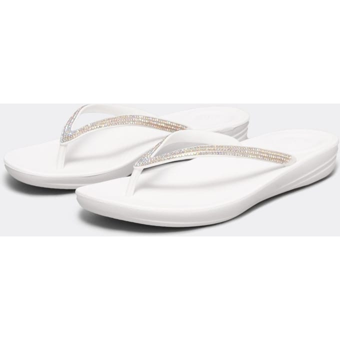 FitFlop Iqushion Sparkle TPU Dames Slippers - Urban Wit