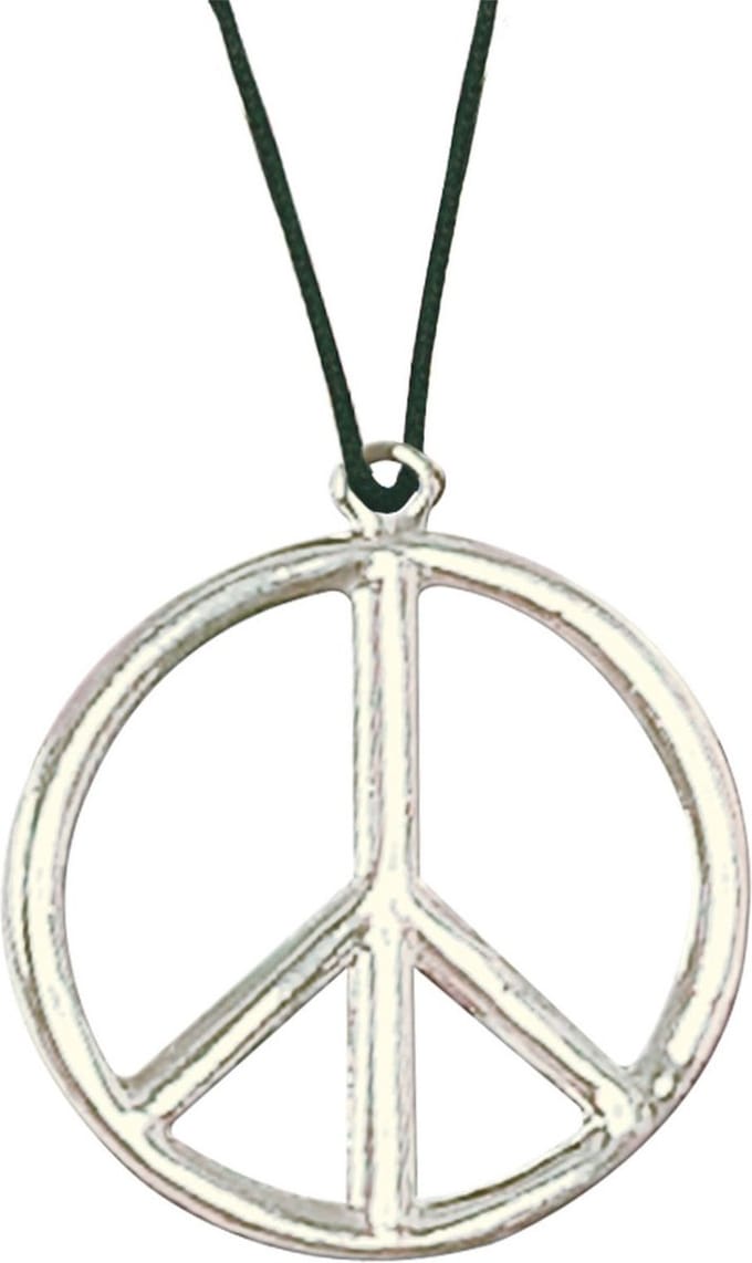Widmann Peace teken ketting - Hippie - Flower Power - Sixties sieraden - retro