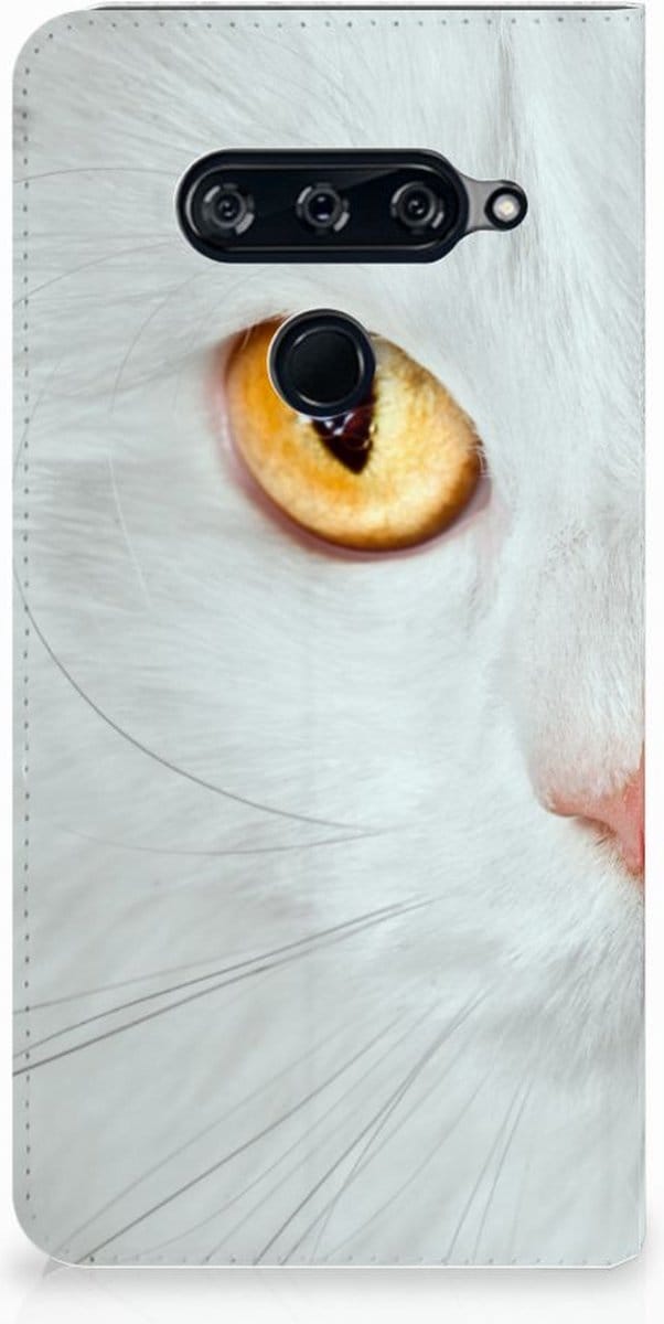 LG V40 Thinq Hoesje maken Witte Kat