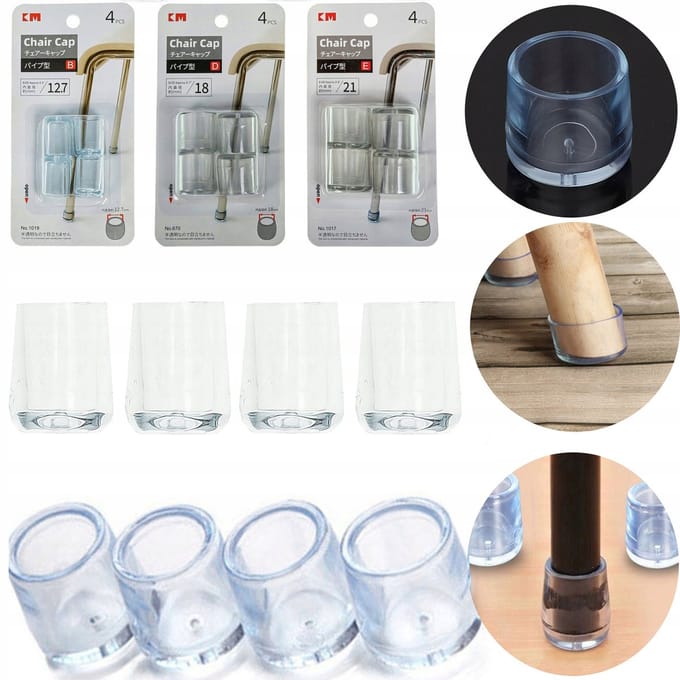 BK - Ochraniacze Nóg Krzeseł - Transparant - PVC - 12,7mm-21mm