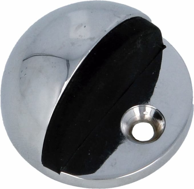 AMIG Deurstopper/deurbuffer - 1x - D45mm - inclusief schroeven - verchroomd