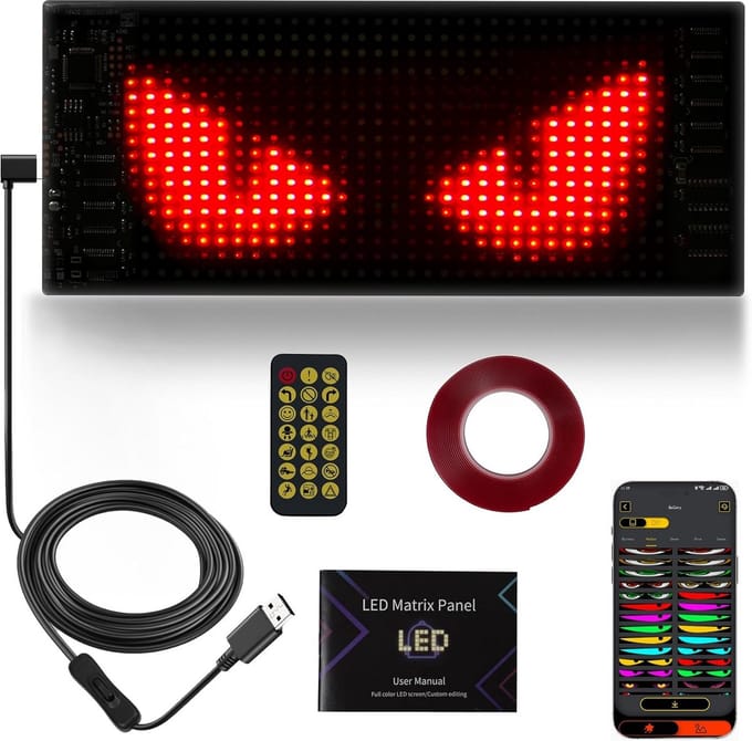 Programmeerbaar LED Scherm voor Auto en Vrachtwagen - Bluetooth App Bediening - Personaliseerbaar Tekst en Neon Effect