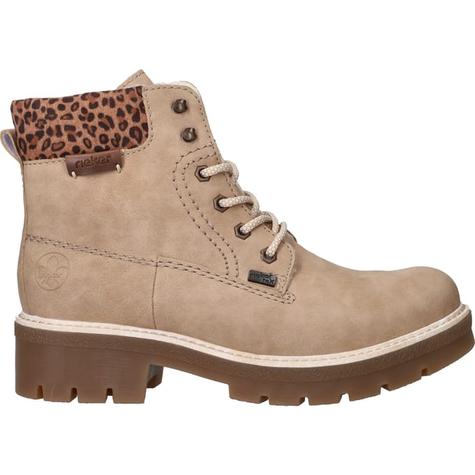 Rieker dames veterboot - Beige multi - Maat 36