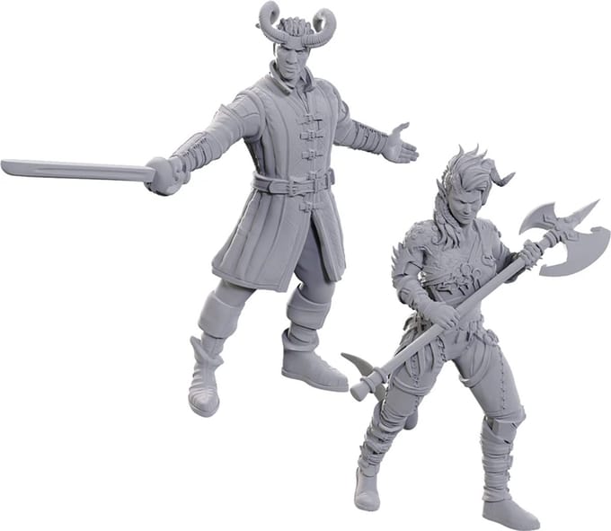 Wizkids D&D Nolzur's Marvelous Miniatures Unpainted Miniature Wyll & Karlach Miniature Gaming & Tabletop