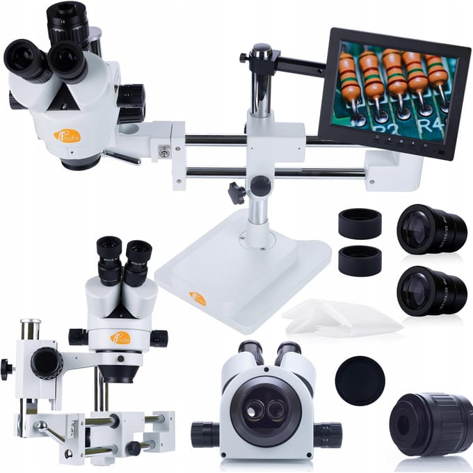 Rosfix Trinoculair Microscoop Jupiter Pro MSJP-T-SDMS1 - Dubbel Schuifsysteem - 8" Display 1024x768