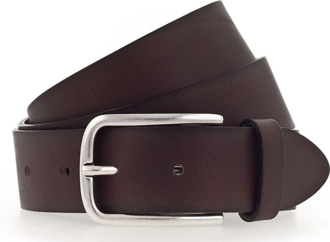 Vanzetti Leren Riem Denim Love 35mm Full Leather Belt W80 Dark Brown Donkerbruin