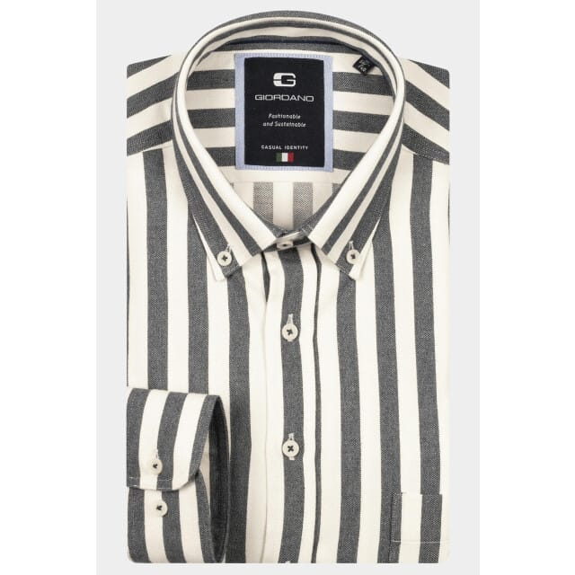 Giordano Overhemd Brando Soft Brushed Satin Stripe Button-Down Navy / male