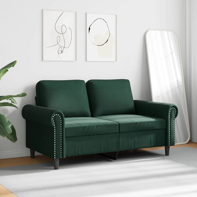 vidaXL - Tweezitsbank - 120 - cm - fluweel - donkergroen