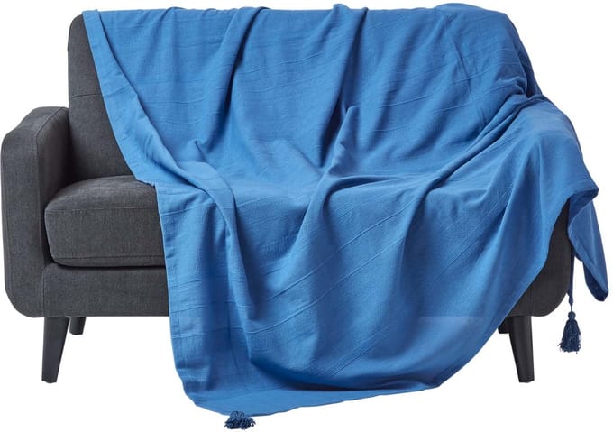 Homescapes Rajput sprei, 100% katoen, blauw, 150 x 200 cm