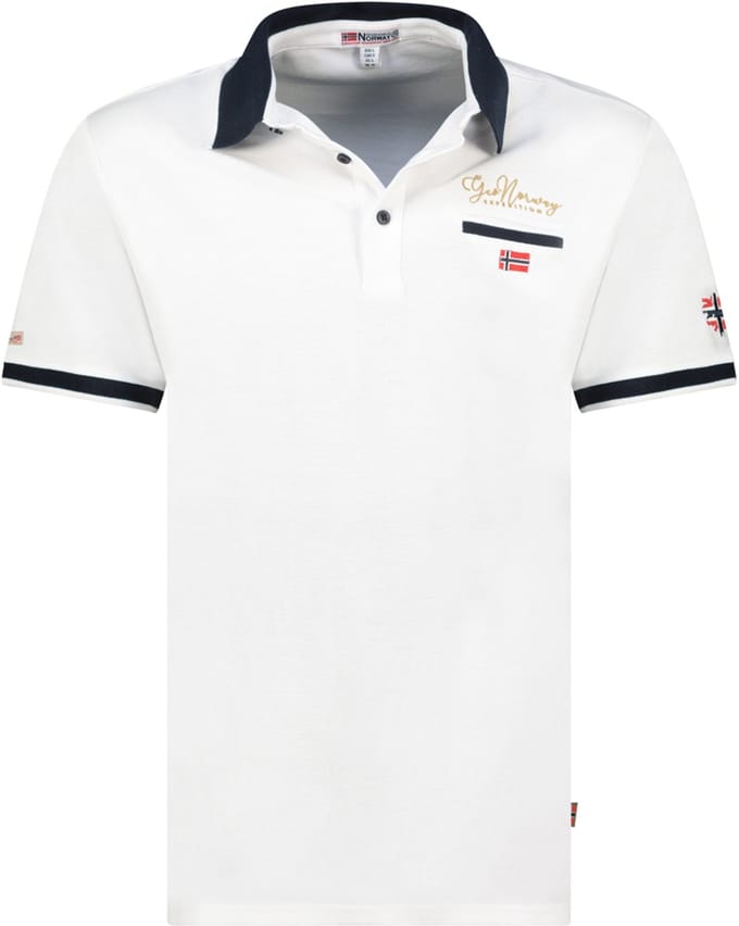 Geographical Norway Expedition Katoen Polo Shirt Kara Wit - 3XL