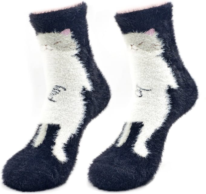 Robin Ruth - Pussy cat - Katten - Zwart - Dames sok - Maat 36-42