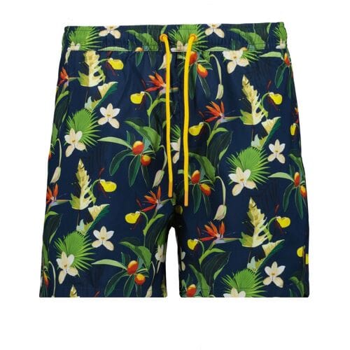 Ragman Swim Short Multicolor Leaves Floral Pattern Blauw-Multi / male