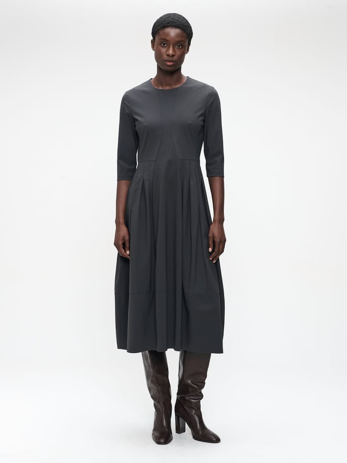 Heide tech jersey dress LS | Grey - Grey / S