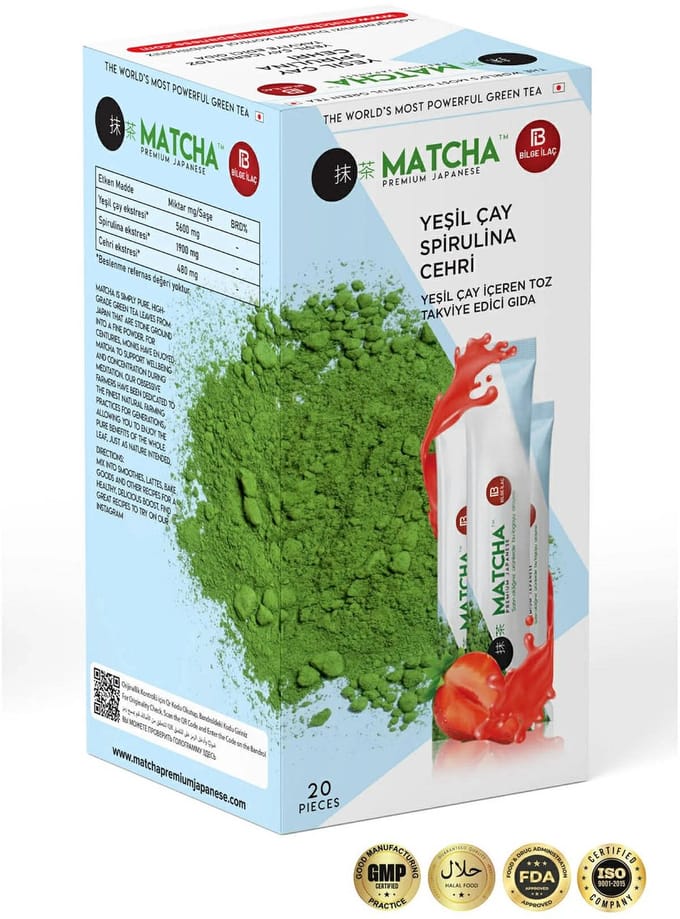 Matcha Detox antioxidant - groene thee extract voor afvallen - 70% Matcha