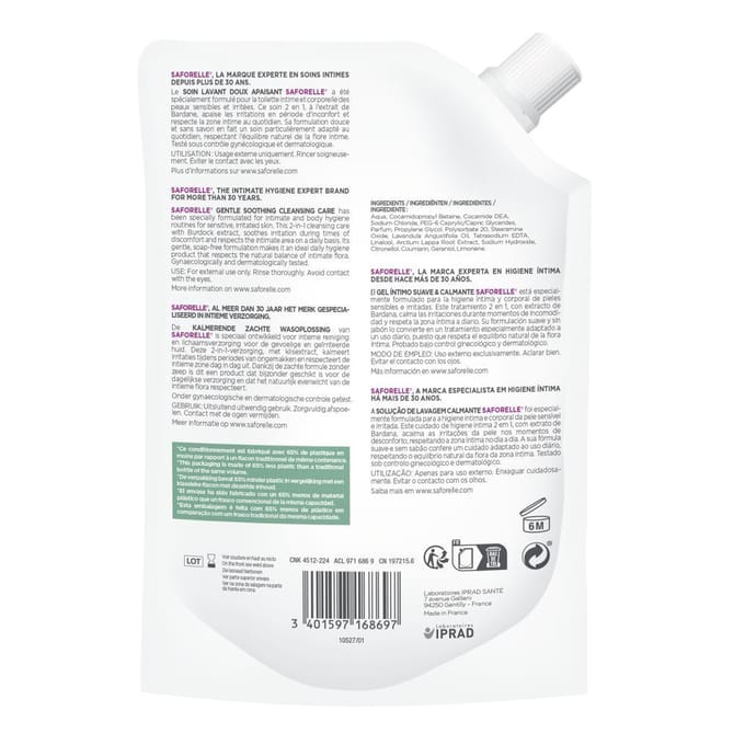 Saforelle® Zachte Wasoplossing Navulpak 400 Vloeibare zeep