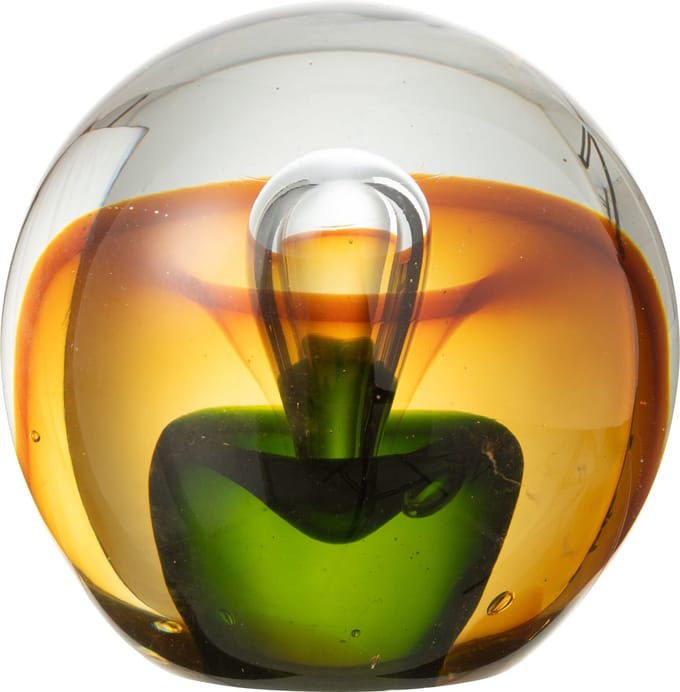 J-Line presse-papier Druppel - glas - amber/groen - large