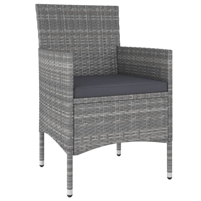 vidaXL - 5-delige - Loungeset - poly - rattan - grijs