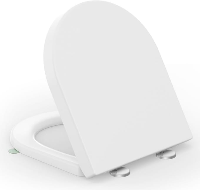 D-vormige toiletbril met softclose mechanisme en afneembaar deksel van duroplast