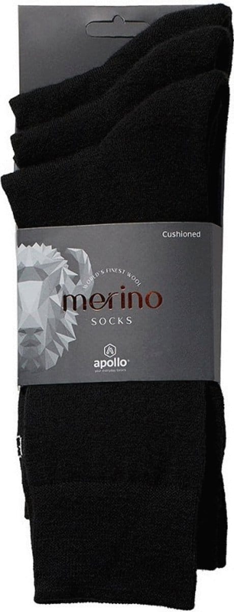 Apollo Sokken Wol/Terry 3-Pack Zwart - Sokken - 39-42