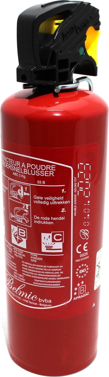 Belmic Brandblusser 2KG B/C BENOR 2032 - Brandklasse B+C