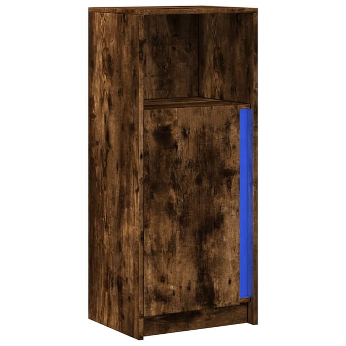vidaXL - Dressoir - met - LED - 42,5x34x100 - cm - bewerkt - hout - gerookt - eikenkleur
