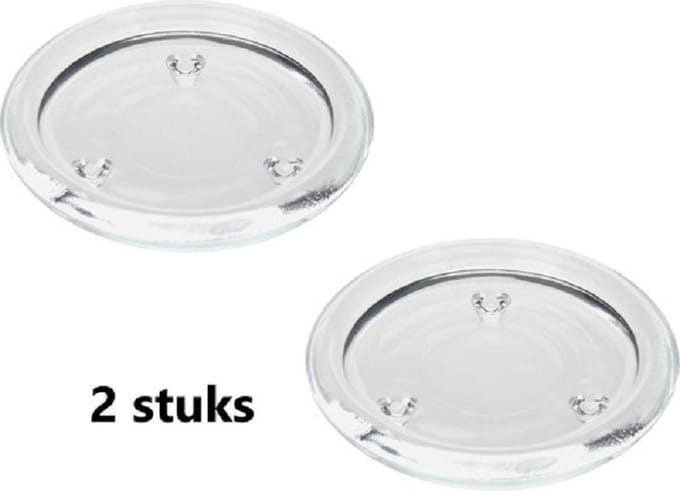 Kaarsplateau Glas - voor stompkaars - 10 cm per 2 stuks