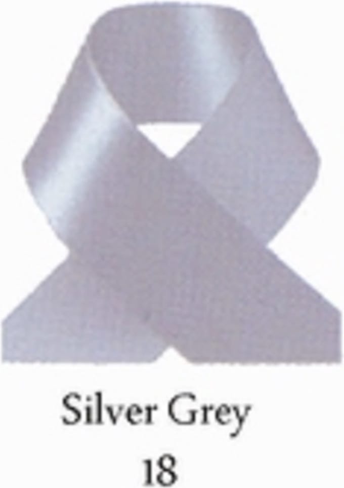 Satijnlint Silver Grey 15 mm (per meter)