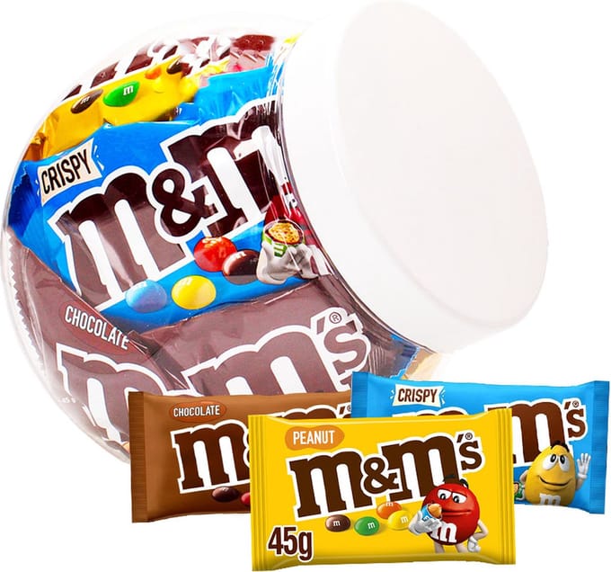 M&M's Chocolademix - 10 zakjes - M&M's chocolade - M&M's Crispy - M&M's Peanut - chocoladecadeau - 423g