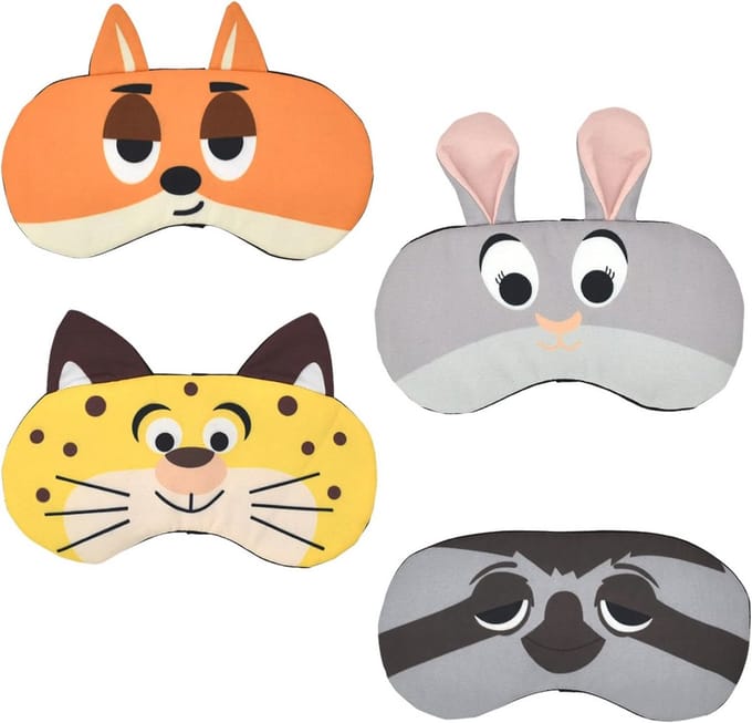 Slaapmasker Set - Oogmasker Dier - Reizen en Rust - Verstelbare Band - 4 Stuks - Multicolor