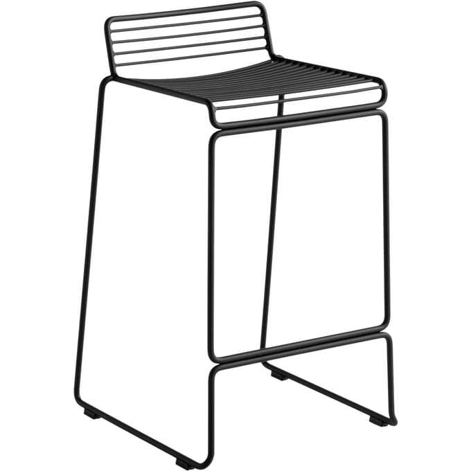 HAY Hee Bar Stool - zwart - Zithoogte 65 cm