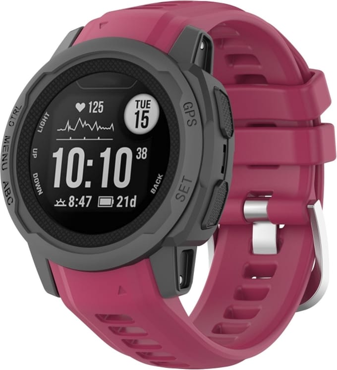 Siliconen bandje - geschikt voor Garmin Instinct 2S - bordeauxrood