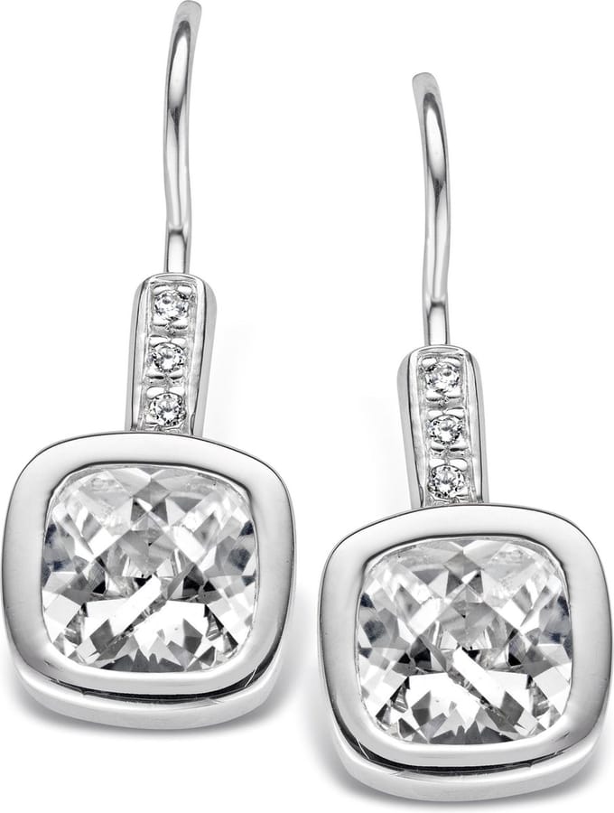 Orphelia Oorhanger Carree White Zirconium Sterling Zilver 925