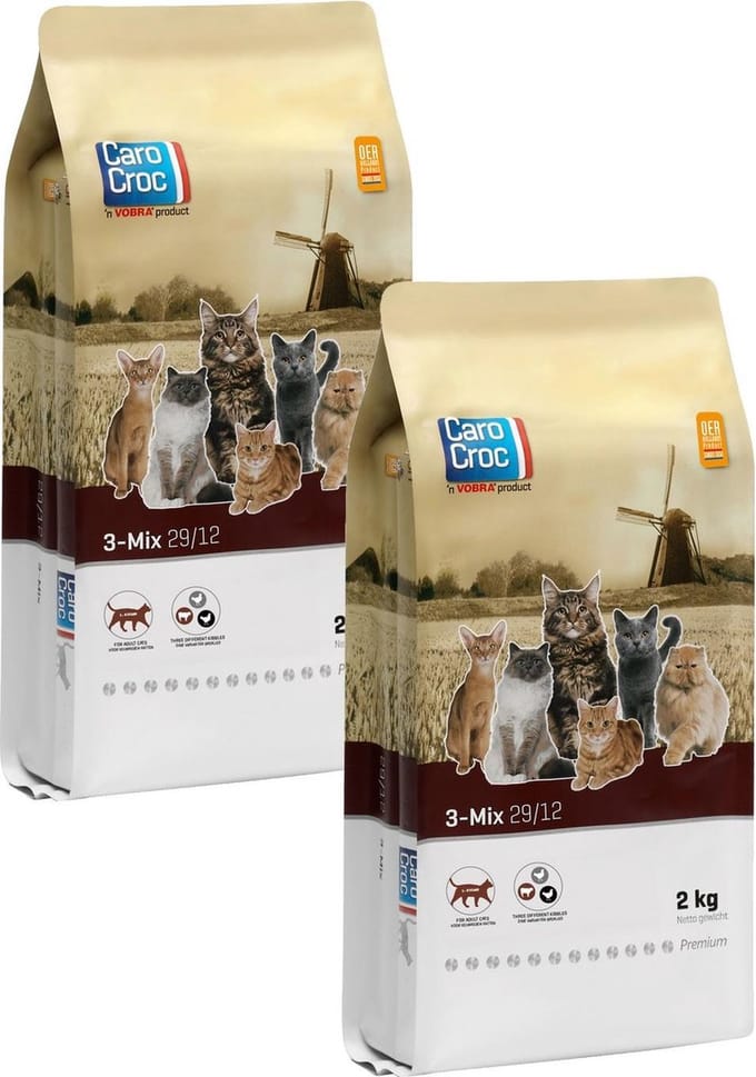Carocroc 3-Mix - Kattenvoer - 2 x 2 kg