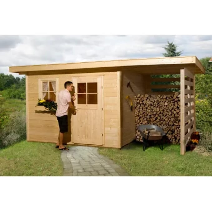 Weka Tuinhuis Met Overkapping 170 Type A Gr3 301x445cm