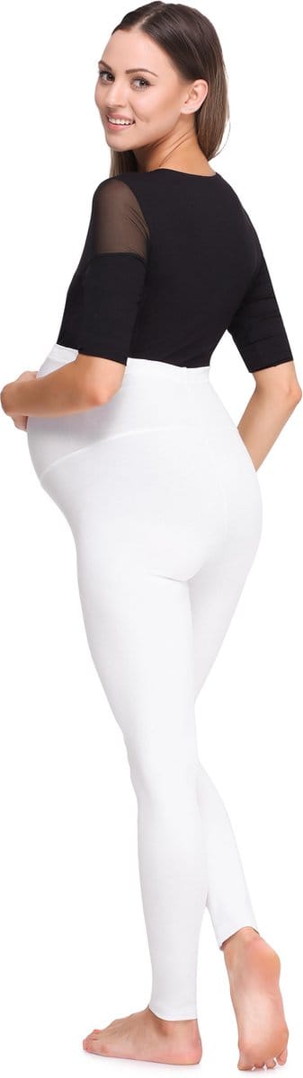 Be Mammy Dames Lange Leggings - Zwangerschapsleggings - BE-BE20-257-LE - Wit - XL