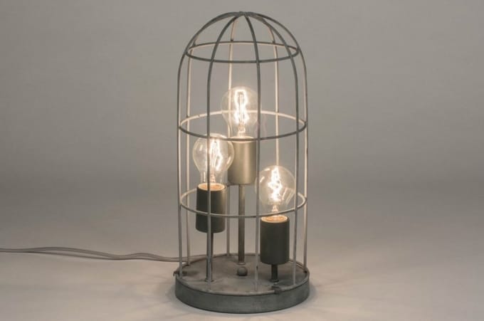 Lumidora Tafellamp 72856 - RAILEY - 3 Lichts - E27 - Grijs - Betongrijs - Metaal - ⌀ 20 cm