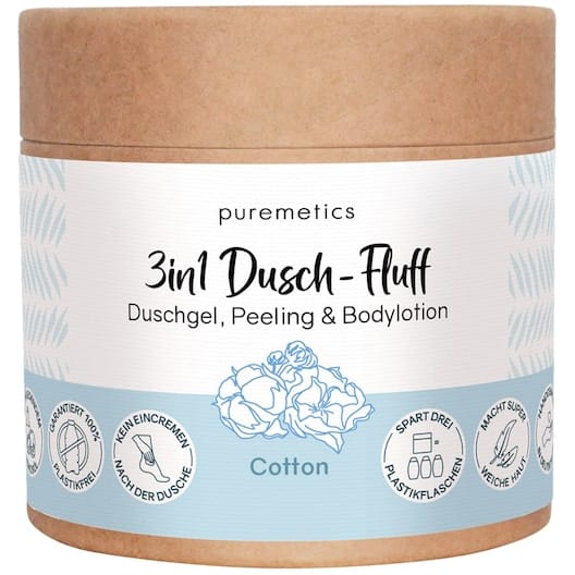 puremetics 3in1 doucheverzorging Douchepluis Katoen Body scrub Dames 250 g