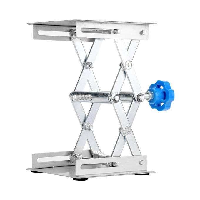 Roestvrij Staal Laboratorium Hefplatform Stand Schaarrek 100*100*160mm (Zwarte Handgreep)