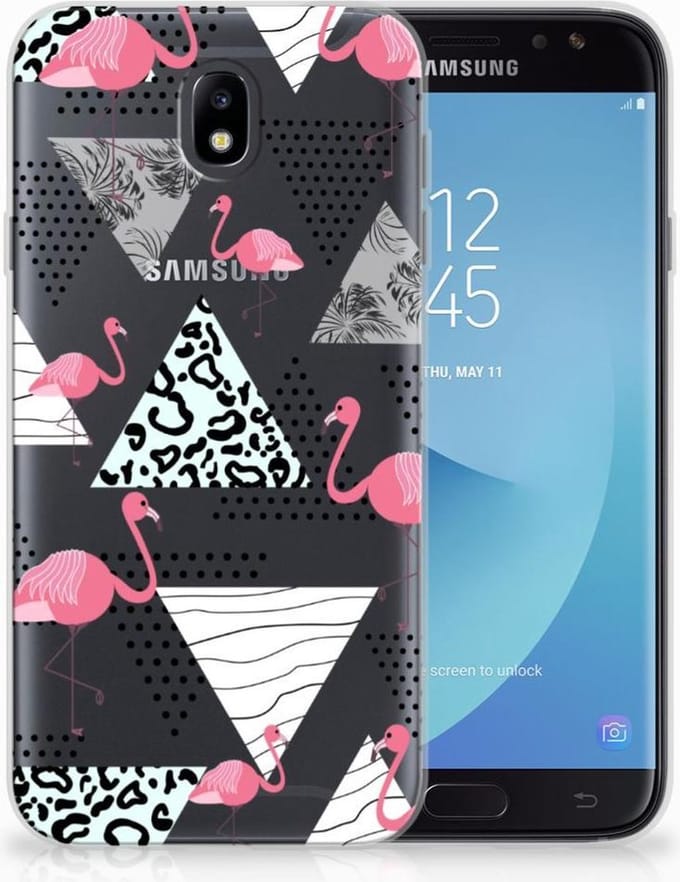 Samsung Galaxy J7 2017 | J7 Pro TPU Hoesje Flamingo Triangle