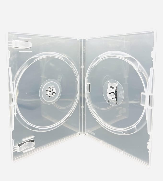 100 Stuks Transparante Dubbele DVD Hoezen 14mm - Opslag voor 2 Schijven per Verpakking