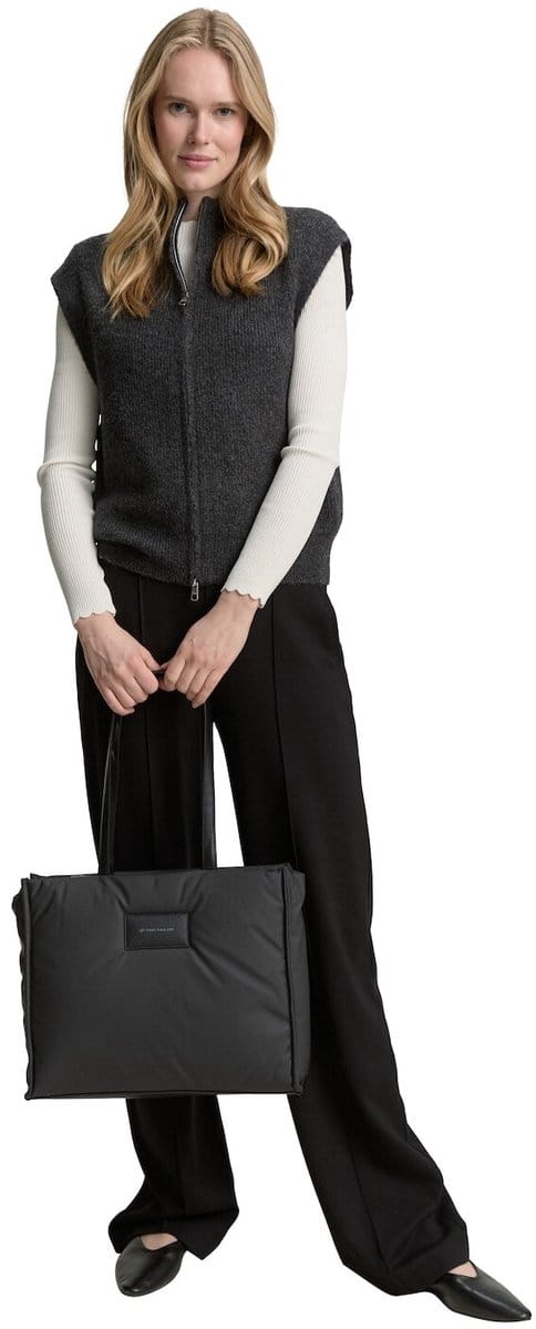 Tom Tailor - TTPATTI L shopper met vulling en ritssluiting - Maat ONESIZE - schwarz / black