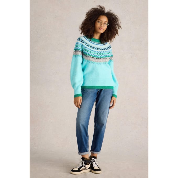 White Stuff Frosted Fairisle Jumper Blue Multi Taglia: 14 | Maglioni a maglia Outlet | Donna | Blu