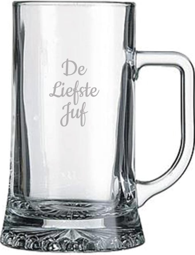 Gegraveerde bierpul 50cl De Liefste Juf